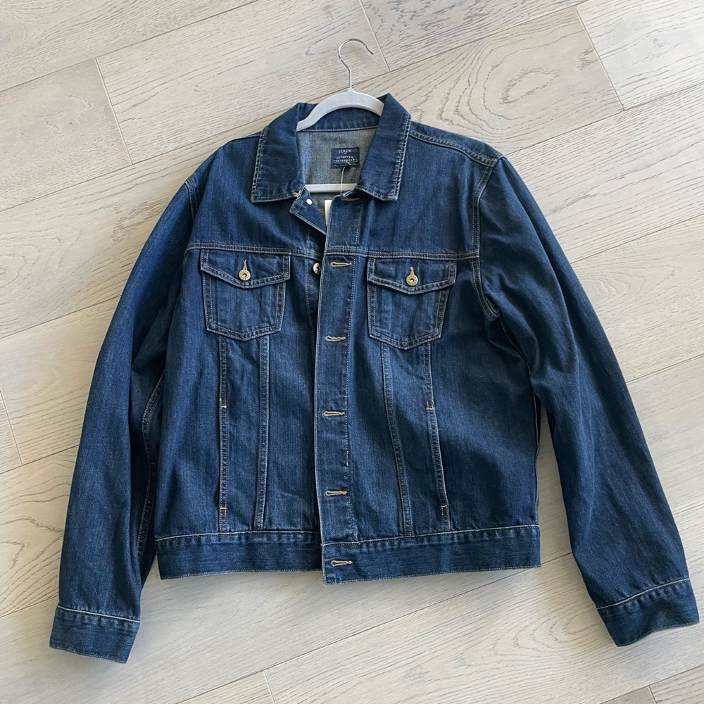 J. Crew Men's Denim Jacket - Dark Blue